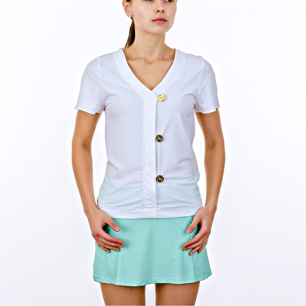 CENTRE COURT ACTIVEWEAR COCONUT ROW TOP (WHITE)